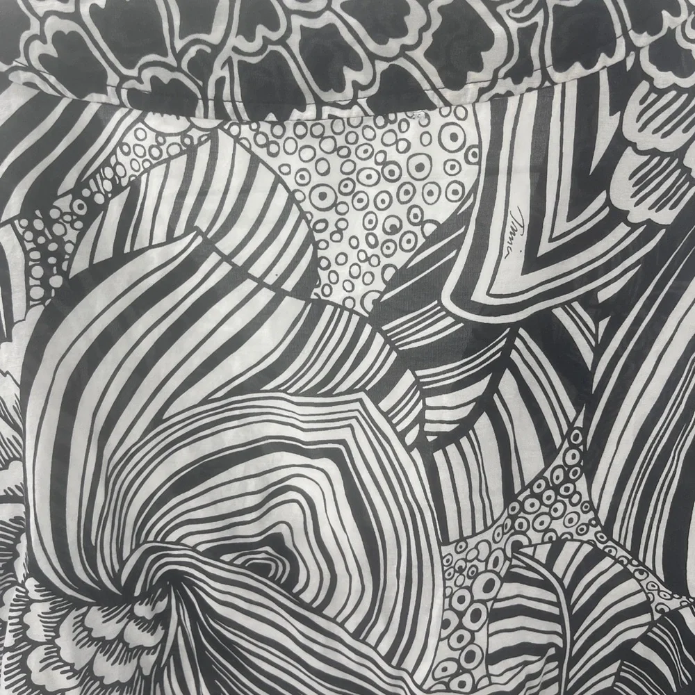 Trina Turk Cotton and Silk Sheer Tunic - Size Medium - Picture 5 of 12